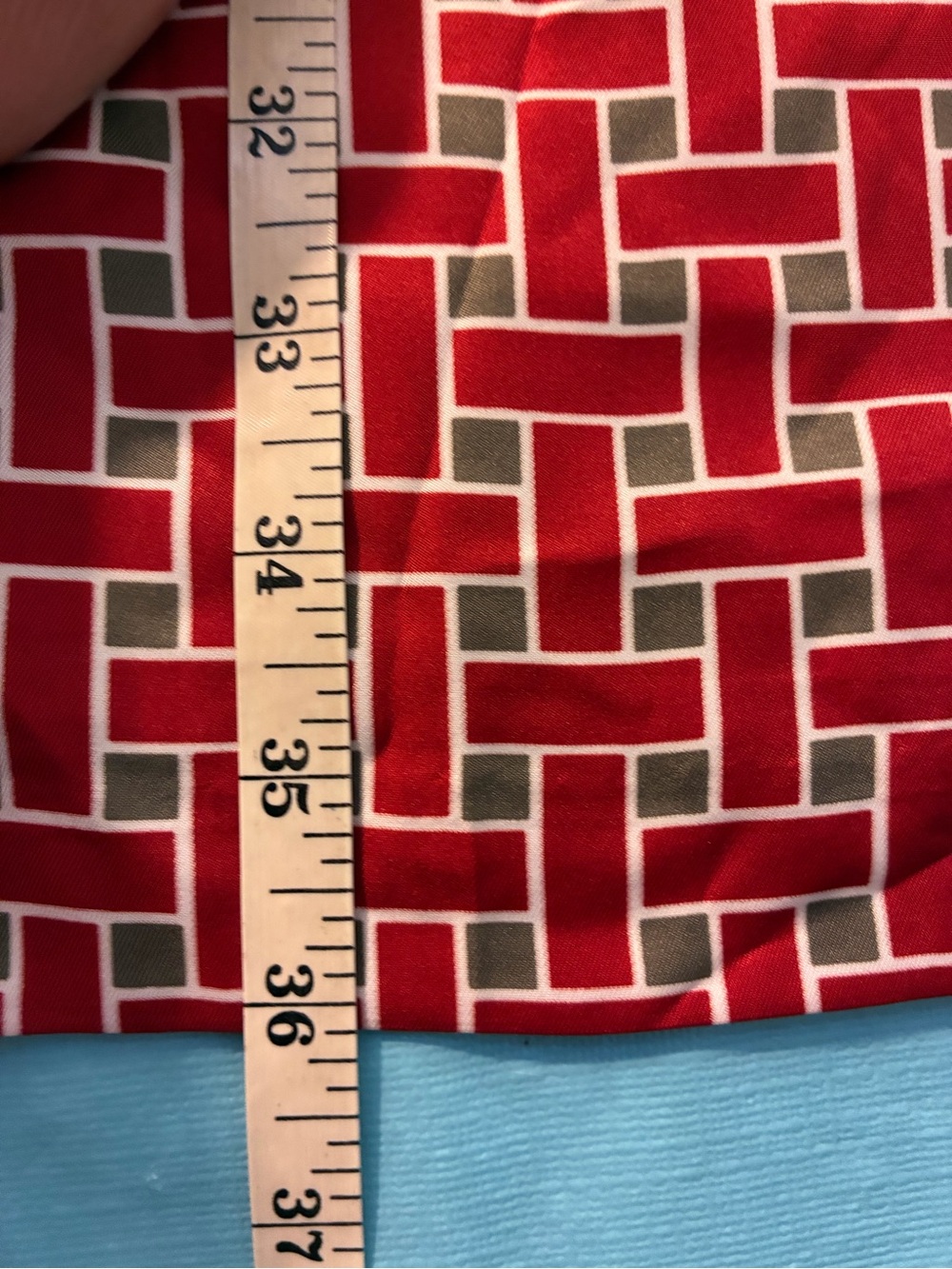 Banana Republic Red and Taupe Geometric Sleeveless Sheath Dress Size 4 - Picture 7 of 7